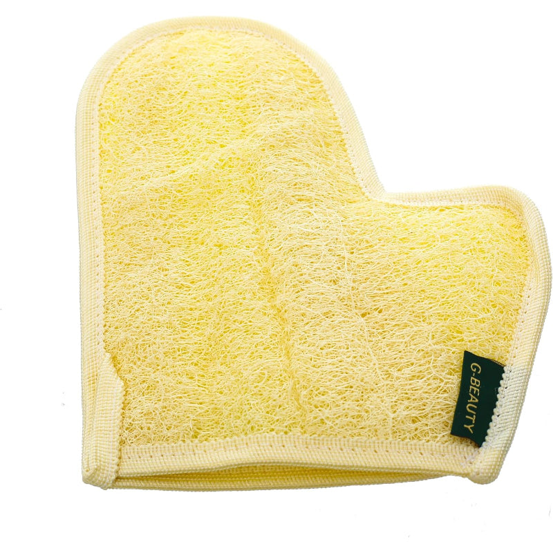 G-Beauty GBY-010 Small Natural Glove Double Face Massage Loofah for Bath, Spa, and Shower - Beige