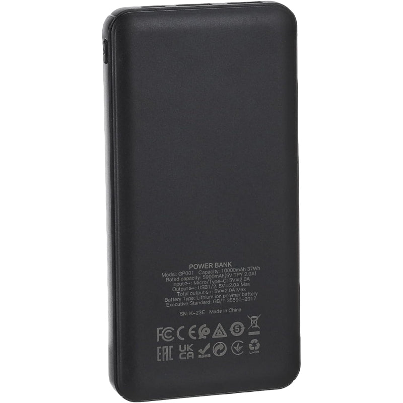 G-Power GP001 Power Bank | 10,000mAh, Brilliance Series, LED Display - Black