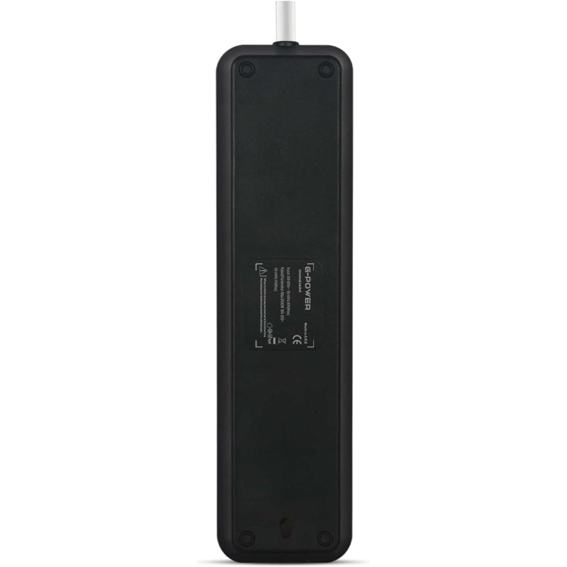 G-Power GP162 Power Strip | 2000W, 2M PVC Cable - Black