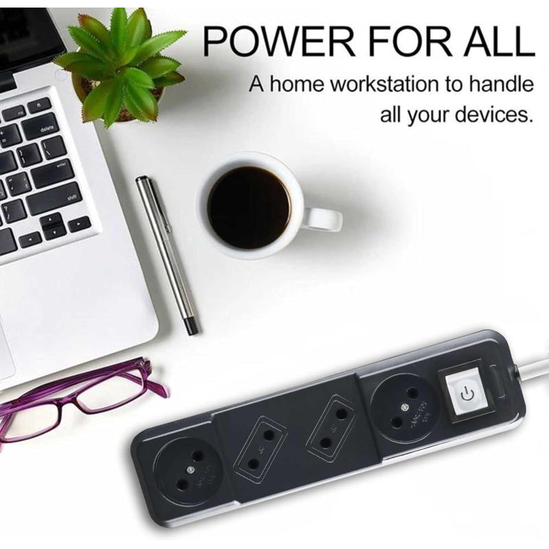 G-Power GP162 Power Strip | 2000W, 2M PVC Cable - Black