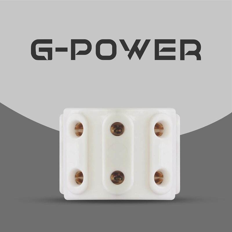 G-POWER GP236 Five-Way Extension Socket Adapter | High Quality, 5mm - White