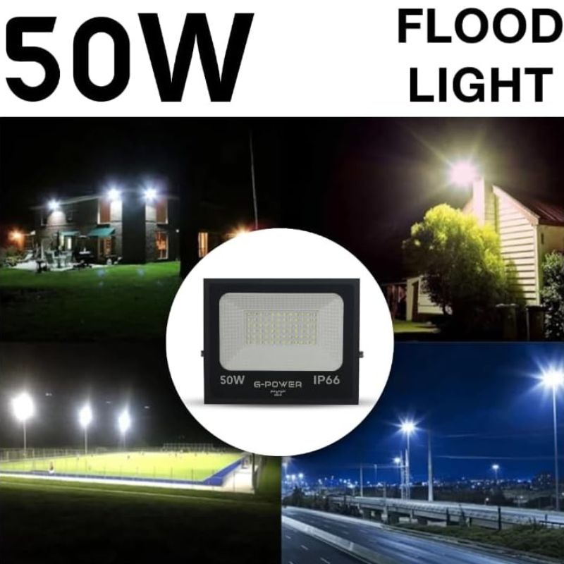 G-POWER GP256 LED Flood Light | 50W, High Quality & Efficiency, Outdoor Use - Black