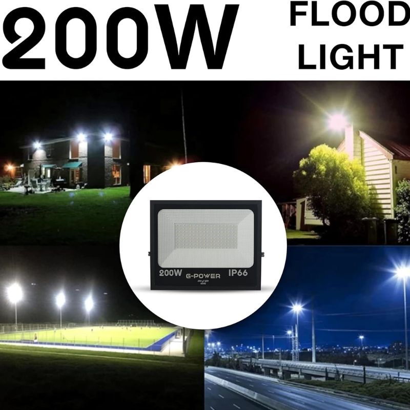 G-POWER GP259 LED Flood Light | 200W, High Quality & Efficiency, Outdoor Use - Black