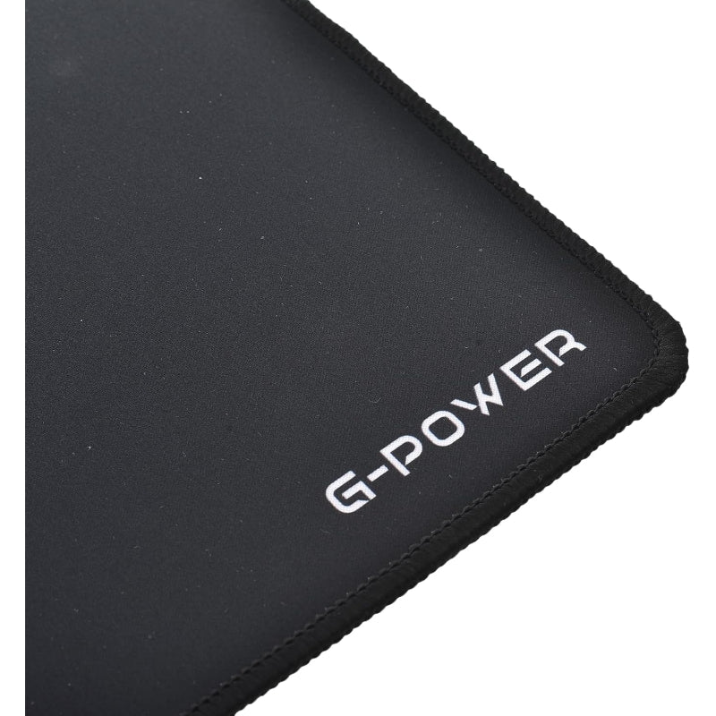 G-Power H-6 Rubber Speed Surface Mouse Pad | Stitched Edges, 25x20cm, Works with All Sensors - Black