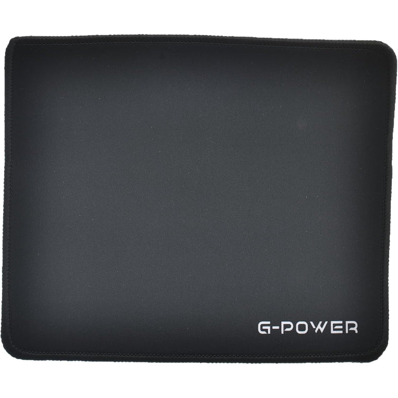 G-Power H-6 Rubber Speed Surface Mouse Pad | Stitched Edges, 25x20cm, Works with All Sensors - Black