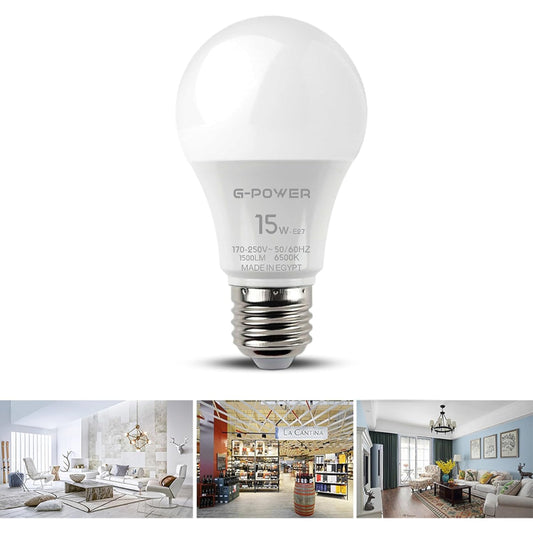 مصباح LED G-POWER GP562WE | تصميم كلاسيكي، 1500 لومن، 15 واط - أبيض