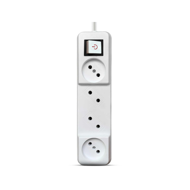 G-POWER GP351WE Power Strip | Dual Plugs, 4 Outlets, 4M Cable - White