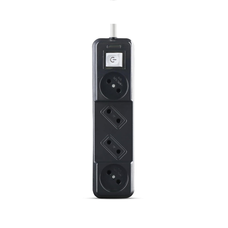 G-POWER GP238BK Power Strip | Dual Plugs, 4 Outlets, 6M Cable - Black