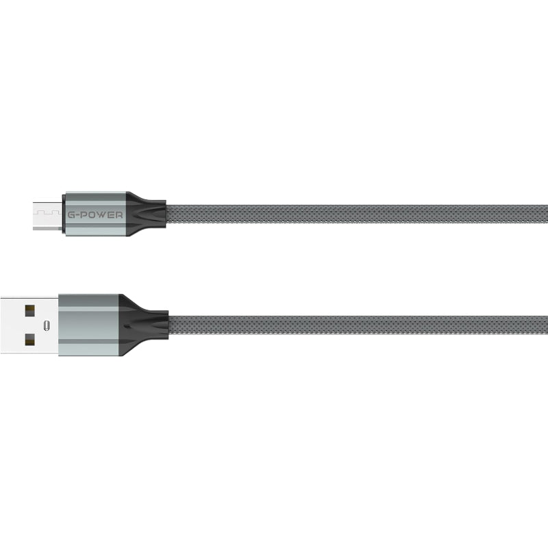 G-Power LS441 Micro to USB Cable | 2.4A Fast Charging, 100CM Length, Data Sync - Grey
