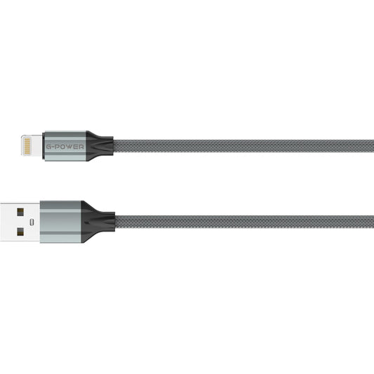 G-Power LS442 Lightning to USB Cable | Fast Charge & Sync, 2.4A, 200CM - Grey