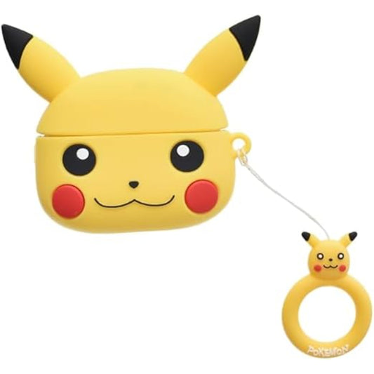 جراب حماية كامل من السيليكون من جي باور لأجهزة إيربود | شكل شخصية كرتونية لطيفة مع حزام حلقي لأجهزة إيربود برو - متعدد الألوان