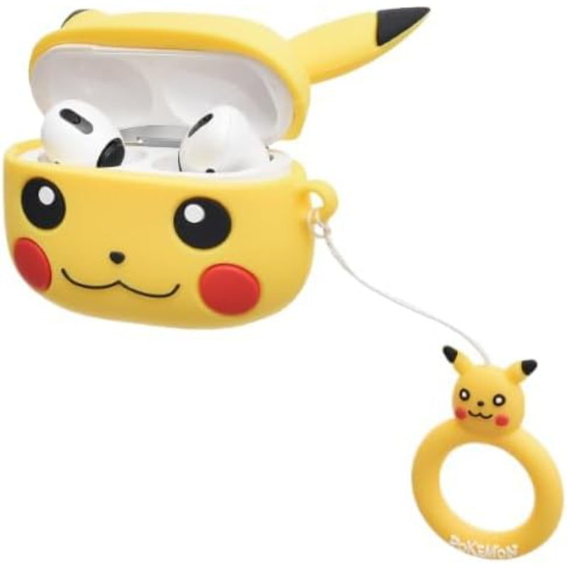 G-Power Silicone Full Cover Airpod Protective Case | Cute Cartoon Character Shape with Ring Strap for Airpods Pro - Multi Color