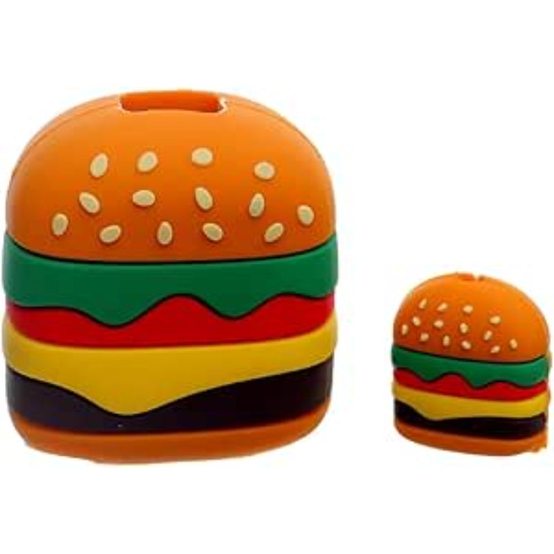 G-Power Hard Silicone Charger Protector And Cable Protector Designed With Burger Shaped Set Of 2 Pieces - Multi Color