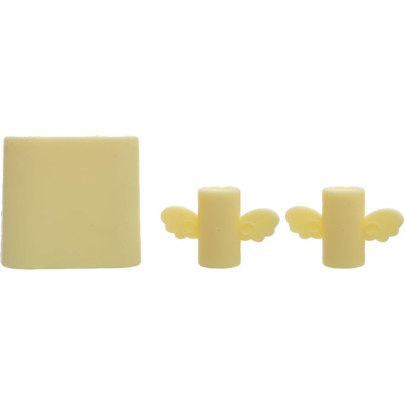 G-Power Hard Silicone Charger Protector and Two-Side Cable Protector | Simple Wings Design - Set of 3 Pieces - Soft Yellow