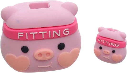 G-Power Hard Silicone Charger Protector and Cable Protector | Cute Pig Shaped Design - Set of 2 Pieces - Multi Color