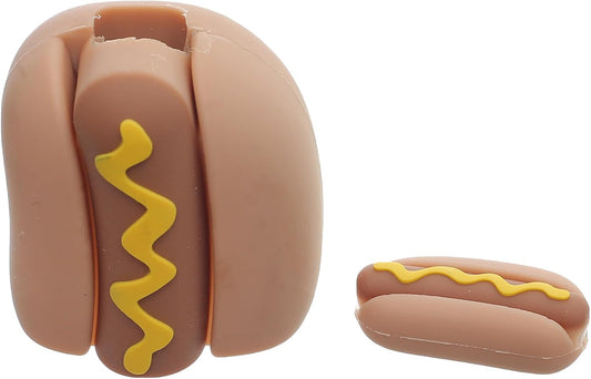 G-Power Hard Silicone Charger Protector and Cable Protector | Sausage Sandwich Shaped Design - Set of 2 Pieces - Brown Yellow