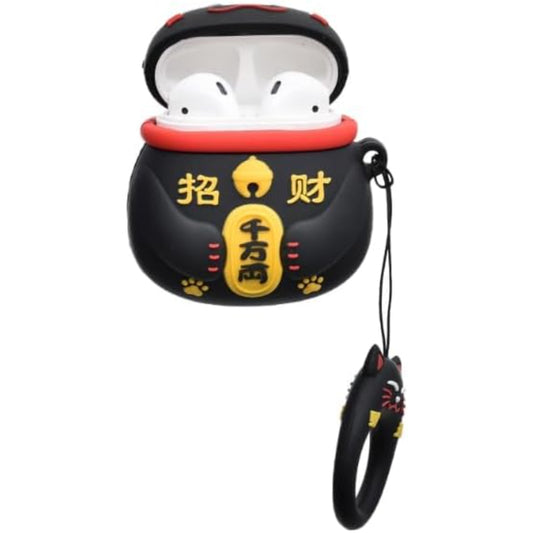 جراب حماية كامل من السيليكون من جي باور لأجهزة إيربود | شكل شخصية كرتونية لطيفة مع حزام حلقي لأجهزة إيربود ١/٢ - متعدد الألوان