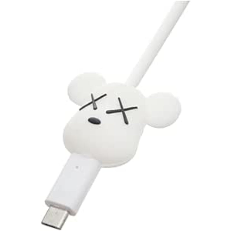 G-Power Silicone Cable Bite Protector Designed With Cute Cartoon Character Shaped For Charger Cable Protection - White Black