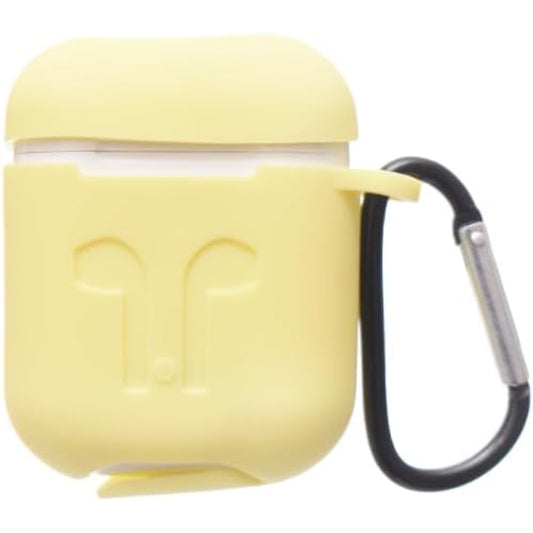 G-Power Silicone Airpod Protective Case | Safe Edges, Simple Design, Easy Install for Airpods 1/2 - Light Yellow