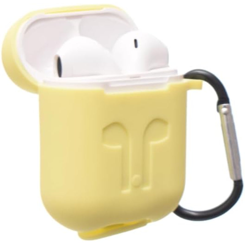 G-Power Silicone Airpod Protective Case | Safe Edges, Simple Design, Easy Install for Airpods 1/2 - Light Yellow