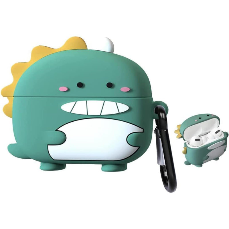 G-Power Silicone Full Cover Airpod Protective Case | Cute Dinosaur Shape with Ring Strap for Airpods Pro - Multi Color