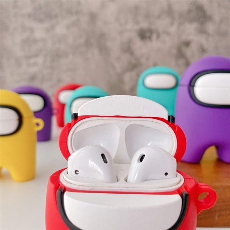 G-Power Silicone Full Cover Airpod Protective Case | Cute Astronaut Shape with Ring Strap for Airpods 1/2 - Multi Color