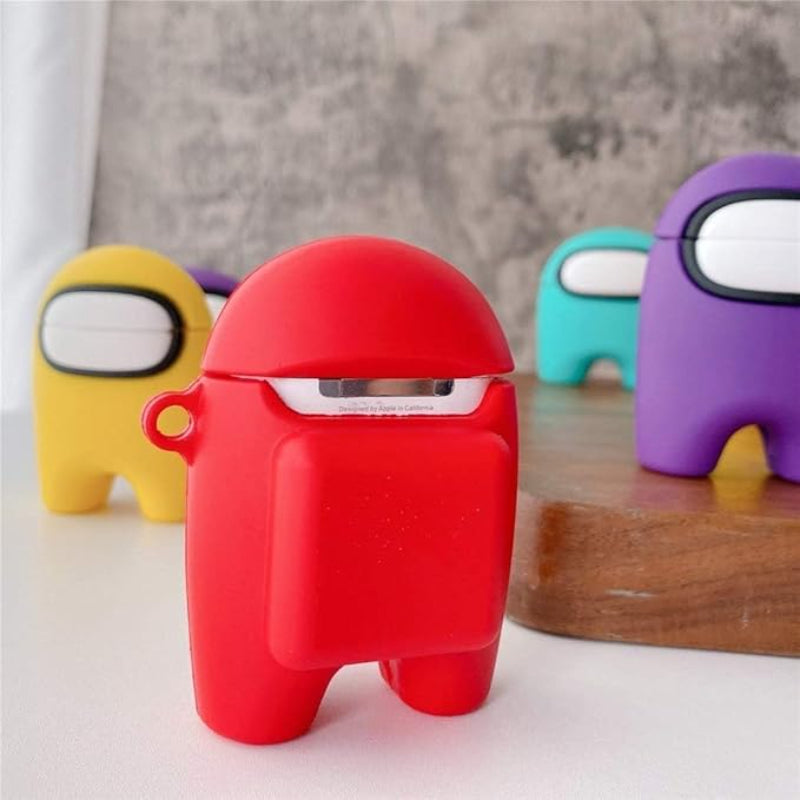 G-Power Silicone Full Cover Airpod Protective Case | Cute Astronaut Shape with Ring Strap for Airpods 1/2 - Multi Color