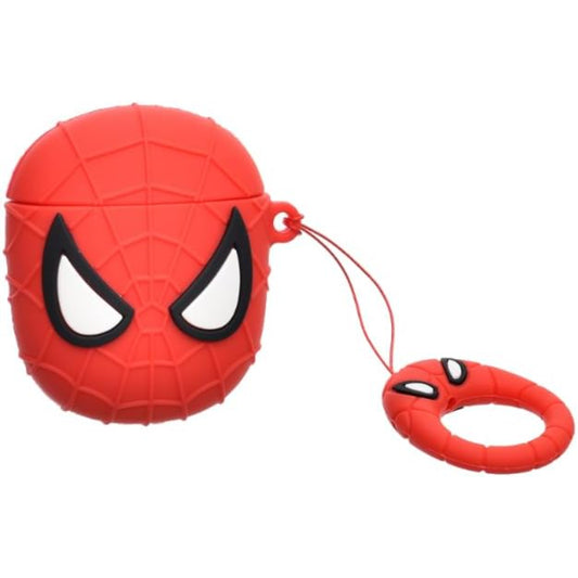 G-Power Silicone Full Cover Airpod Protective Case | Spider-Man Super Hero Shape with Ring Strap for Airpods 1/2 - Multi Color