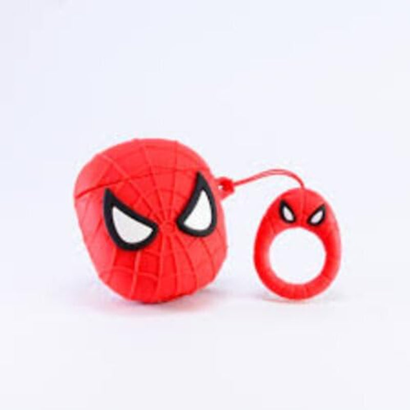G-Power Silicone Full Cover Airpod Protective Case | Spider-Man Super Hero Shape with Ring Strap for Airpods 1/2 - Multi Color