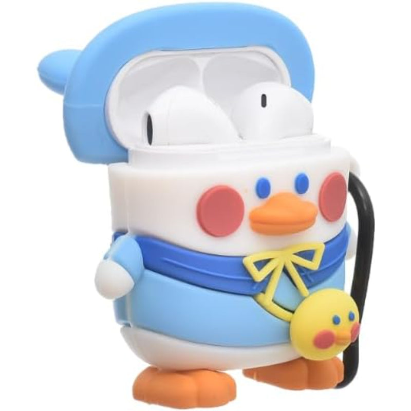 G-Power Silicone Full Cover Airpod Protective Case | Cute Duck Shape with Ring Strap for Airpods 1/2 - Multi Color