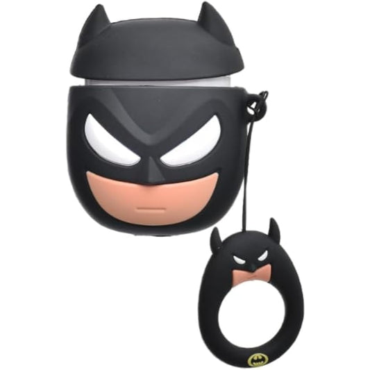 G-Power Silicone Full Cover Airpod Protective Case | Cute Batman Super Hero Shape with Ring Strap for Airpods 1/2 - Multi Color