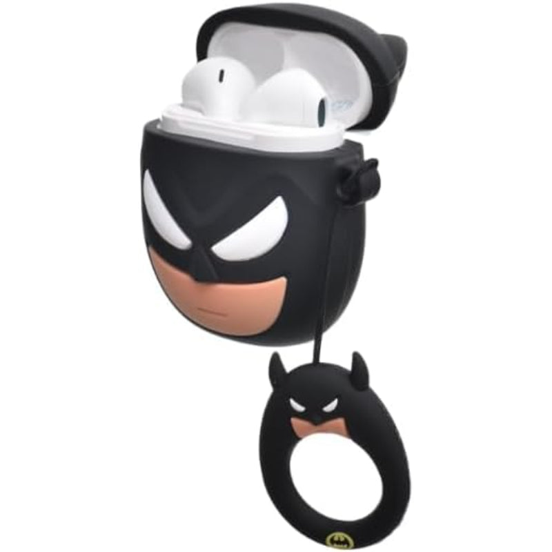 G-Power Silicone Full Cover Airpod Protective Case | Cute Batman Super Hero Shape with Ring Strap for Airpods 1/2 - Multi Color