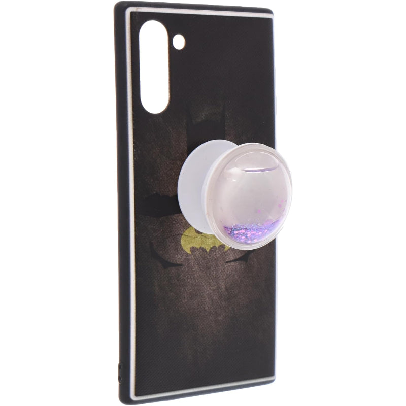 G-Power Hard Silicone Finger Phone Holder | Circle Design, Moving Glitter, Easy Use - Purple