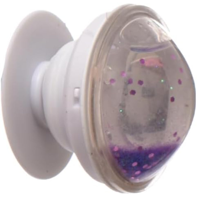 G-Power Hard Silicone Finger Phone Holder | Circle Design, Moving Glitter, Easy Use - Purple