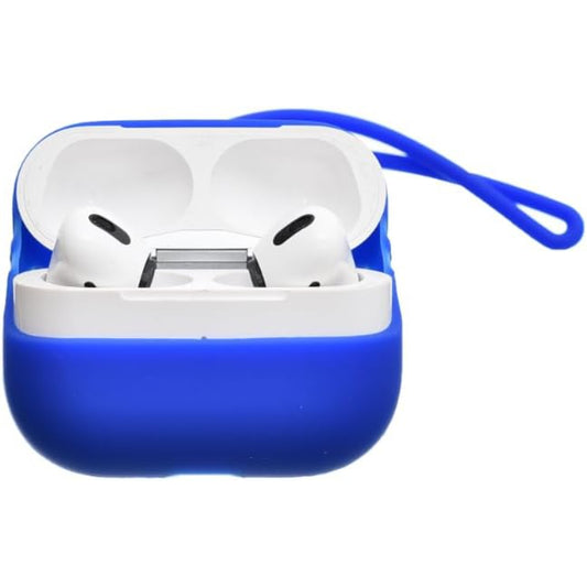 G-Power Silicone Airpod Protective Case | Easy Install, Wrist Strap with Neck Strap, Safe Edges for Airpods Pro - Set of 3 Pieces - Blue