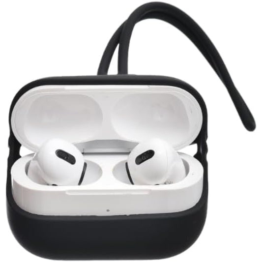 G-Power Silicone Airpod Protective Case | Easy Install, Wrist Strap with Neck Strap, Safe Edges for Airpods Pro - Set of 3 Pieces - Black