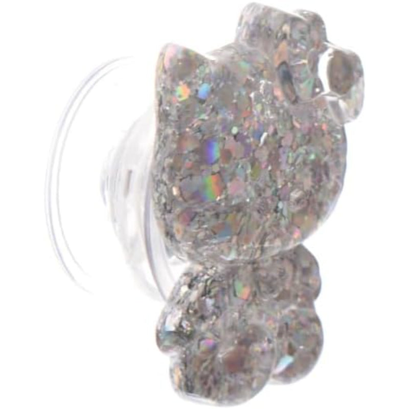 Plastic Finger Phone Holder | Shiny Cat Design, Easy and Practical Use - Silver
