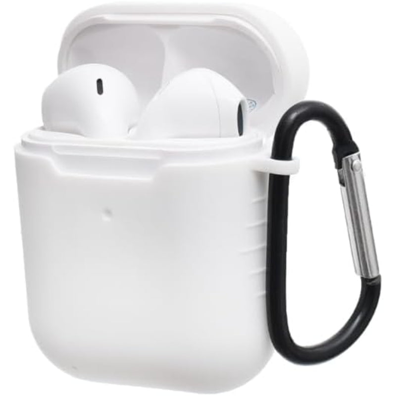 G-Power Silicone Airpod Protective Case | Safe Edges, Simple Design, Easy Install for Airpods 1/2 - White
