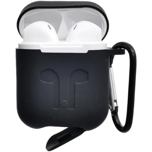 G-Power Silicone Airpod Protective Case | Safe Edges, Simple Design, Easy Install for Airpods 1/2 - Black