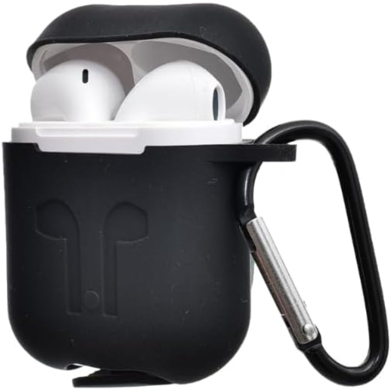 G-Power Silicone Airpod Protective Case | Safe Edges, Simple Design, Easy Install for Airpods 1/2 - Black