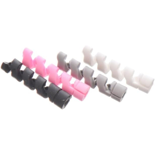 G-Power Silicone Cable Bite Protector Kit | Colorful Twisted Shaped for Charger Cable Protection - Set of 4 Pieces - Multi Color