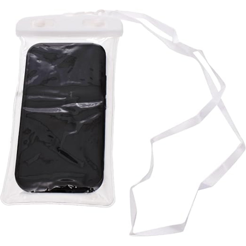 G-Power Silicone Waterproof Mobile Phone Cover With Hard Lock To Protect Phone From Water And Strap Compatible For Different Mobile Phone Model - Clear White