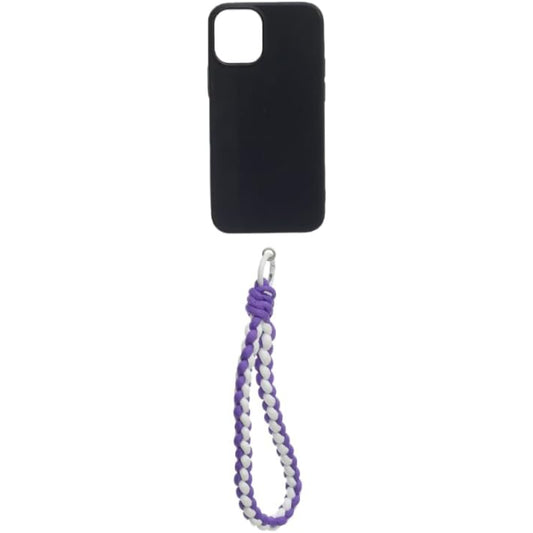 G-Power Fabric Modern Design Mobile Phone Lanyard With Silicone Anti-Lost Mobile Holder Card And Metal Key Ring For Multi Device Set Of 2 Pieces - White Purple