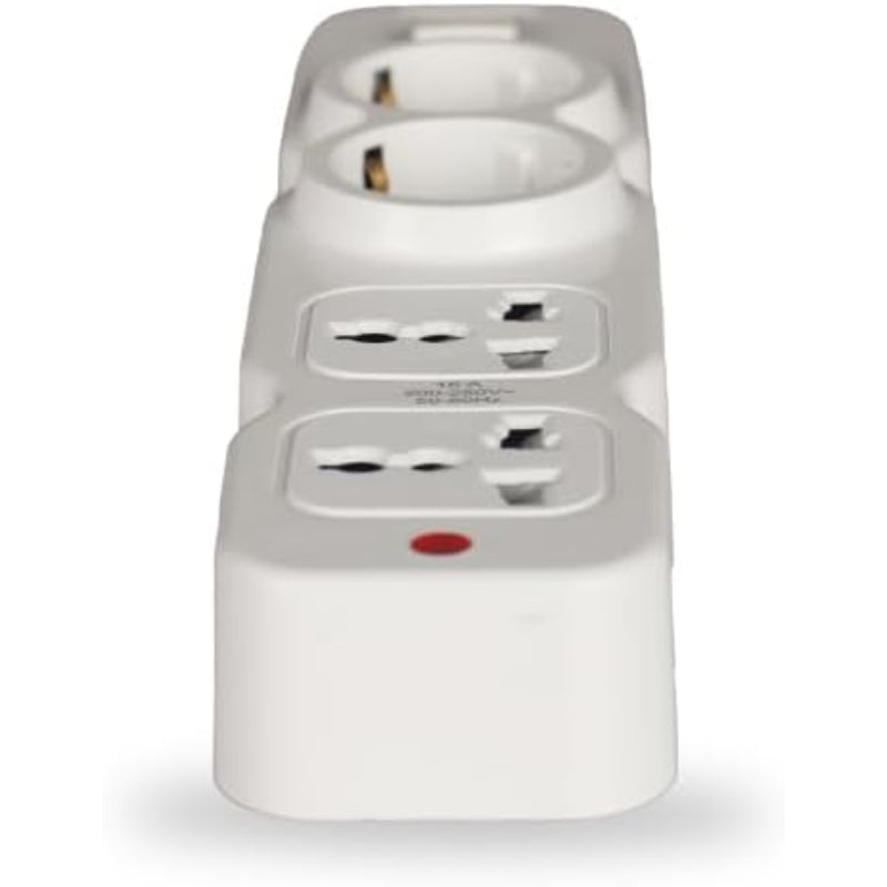 G-Power GP583WE Power Strip | 2 EU & UK Ports, Control Button, 250V, 3M Cable - White