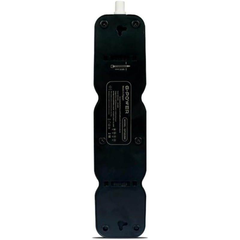 G-Power GP586BK EU Plug Power Strip Control Button With Two EU And UK Ports 250V 6M - Black