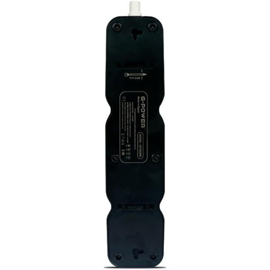G-Power GP586BK EU Plug Power Strip Control Button With Two EU And UK Ports 250V 6M - Black