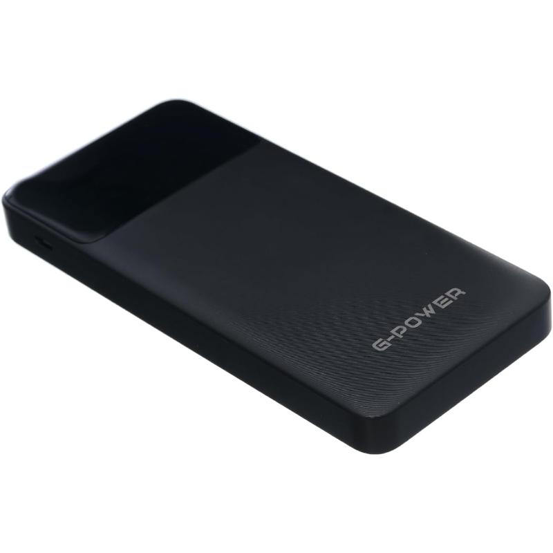 G-Power GP-PB010 Power Bank | 10,000mAh, LED Display, 2 USB & Type-C Ports, 22.5W Quick Charge - Black