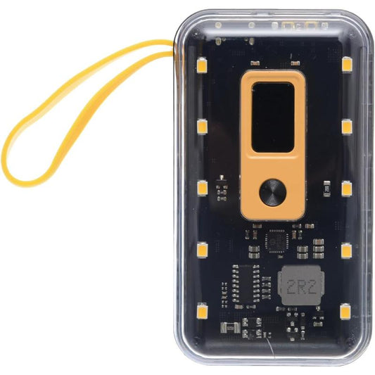 G-Power GP-PB015 Power Bank | 10,000mAh, LED Light, Transparent Design, 2 Ports, 3 Built-in Cables, 22.5W Quick Charge - Black