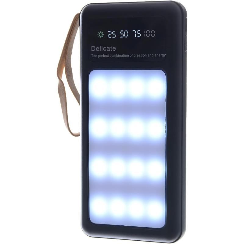 G-Power GP-PB016 Power Bank | 10,000mAh, Strong Light, 2 Ports, 4 Built-in Cables, 22.5W Quick Charge - Black