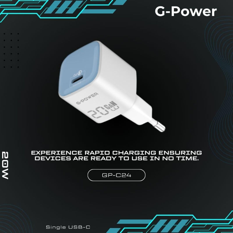 G-Power GP-C24 20W Single USB-C - Blue